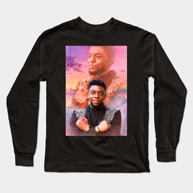 rest in peace art chadwick boseman Long Sleeve T-Shirt by lahuwasi